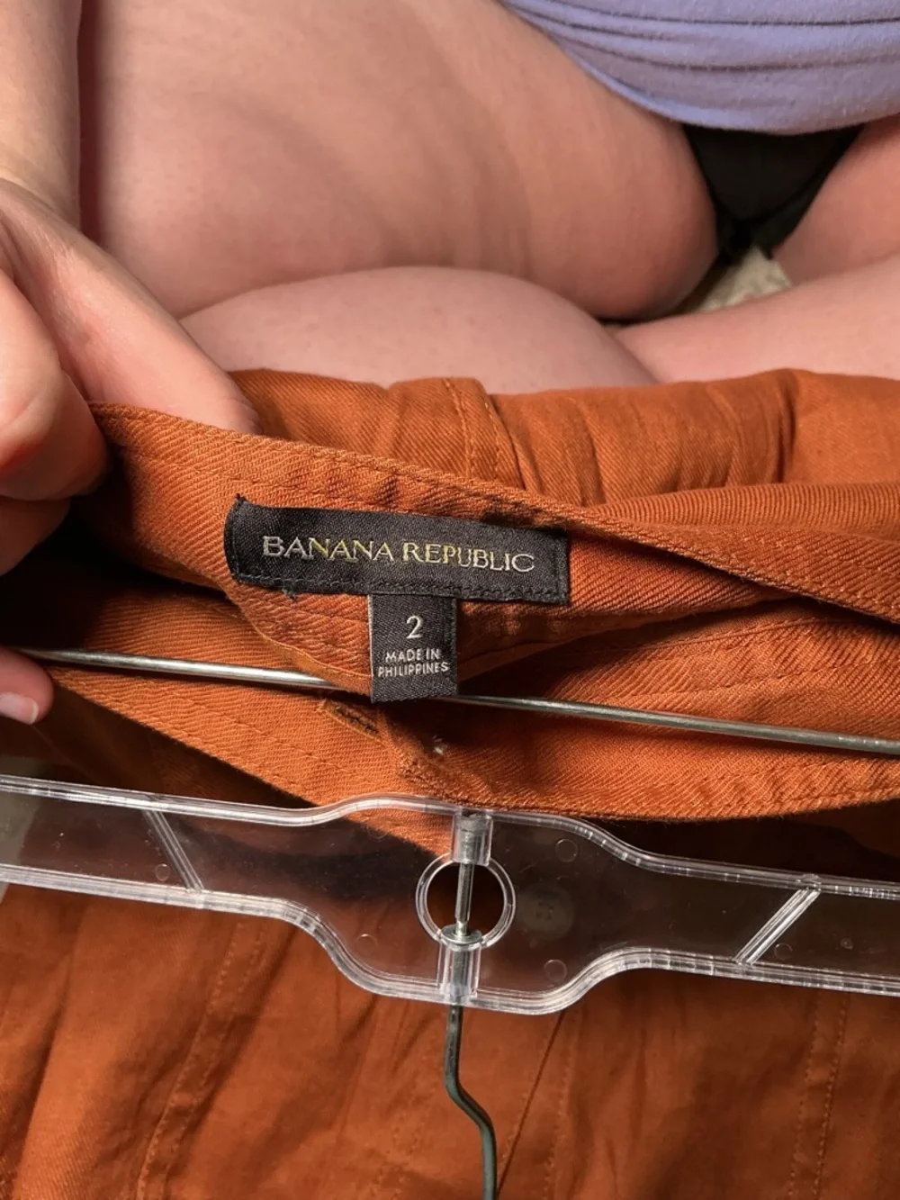 Banana Republic Button Front Skirt – Size 2 | Rust Orange - Picture 4 of 4
